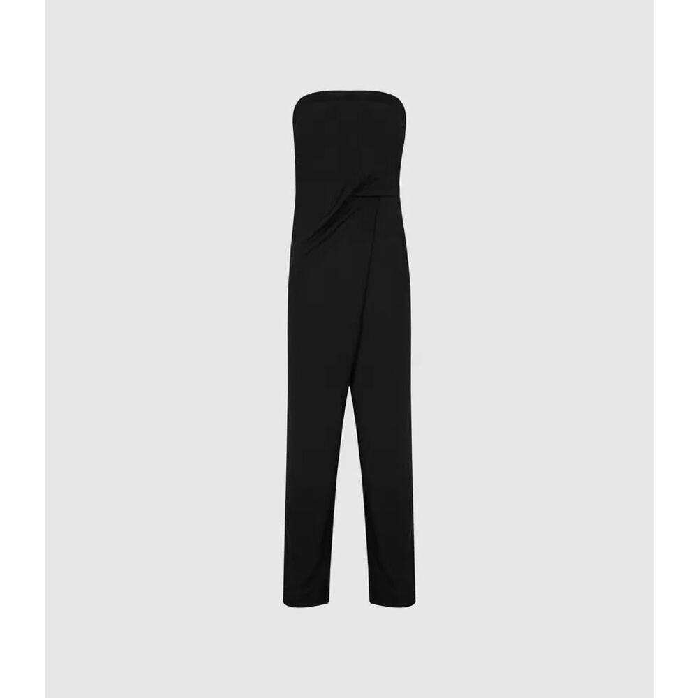 Reiss Toni Silk Satin Trimmed Strapless Tube Sleeveless Bandeau Jumpsuit Size 2 - Picture 11 of 11